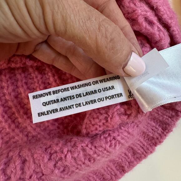 Madewell Charley Pullover Sweater Pink Size Small EUC Cable Knit Breast Cancer - Picture 11 of 11